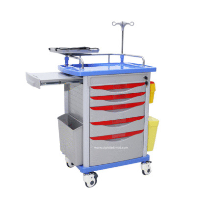Hospital Medicine Trolley Mobile Treatment Cart ABS Emergency Trolley Medical ABS Crash Cart