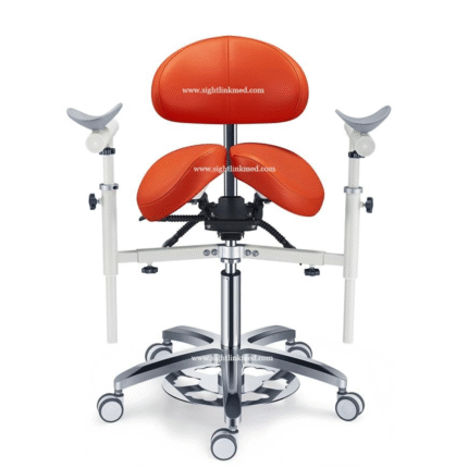 Ergonomic Dental Saddle Chair Adjustable Armrest and Backrest Tiltable Dental Stool Dentist Chair for Dentist