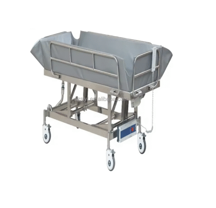 Stainless Steel Electric Hospital Shower Bed Disabled Patient Bath Bed for Patient Transfer Hospital Shower Cart