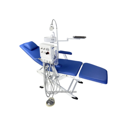 Hospital Clinic Mobile Foldable Folding Portable Dental Chair with Spittoon Lamp and Tray Turbine