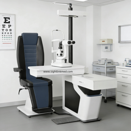 Professional Eye Examination Workstation Automatic Moving Phoropter Arm Ophthalmic Chair Stand Unit
