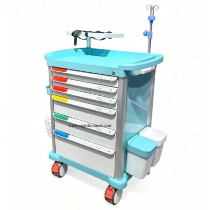 Hospital Furniture Mobile ABS Drugs Trolley Hospital Medical Crash Cart Plastic Emergency Medicine Anesthesia Trolley
