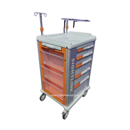 Hospital ABS Trolley Aluminum Alloy Anesthesia Cart Emergency Trolley ABS Crash Cart Medical Trolley