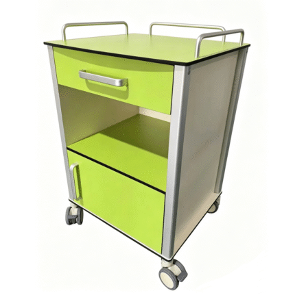 Hospital Multifunction Bedside Mobile Cabinet Hospital Furniture Trolley Console Table Laminate Board Bedside Cabinet