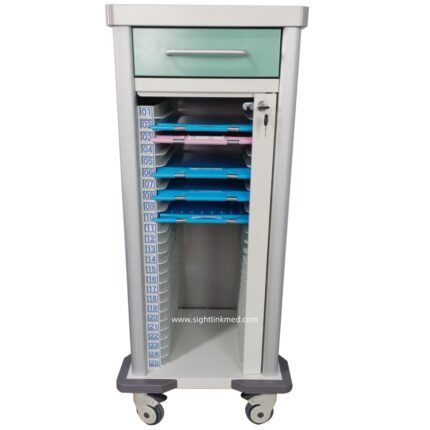 Hospital Medicine File Cart Nurse Medical Document Cabinet Patient File Trolley Medical Chart Cart