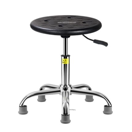 Ergonomic ESD Black Plastic Seat Height-Adjustable Metal Frame Laboratory Furniture Lab Stool for Workshop Use