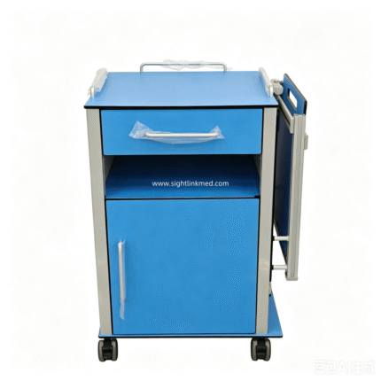 Modern HPL Hospital Waterproof Easy-Clean Bedside Cabinet Adjustable Drawer Door Storage for Patient Rooms Wards