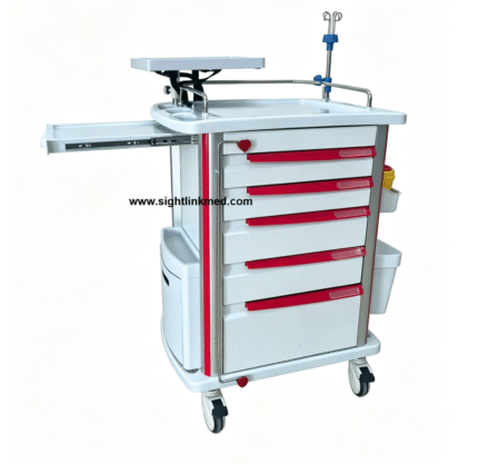 Hospital Furrniture Customized ABS Anesthesia Cart Medicine Cart Emergency Crash Cart ABS Anesthesia Trolley