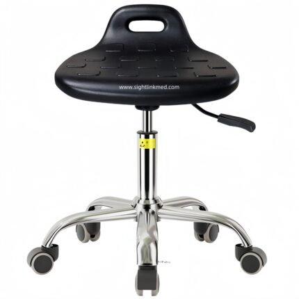 Commercial Factory ESD Steel Plastic Iron Stool for Industrial Use Swivel Lift Rotate PU Foam for Laboratory Workshop Warehouse